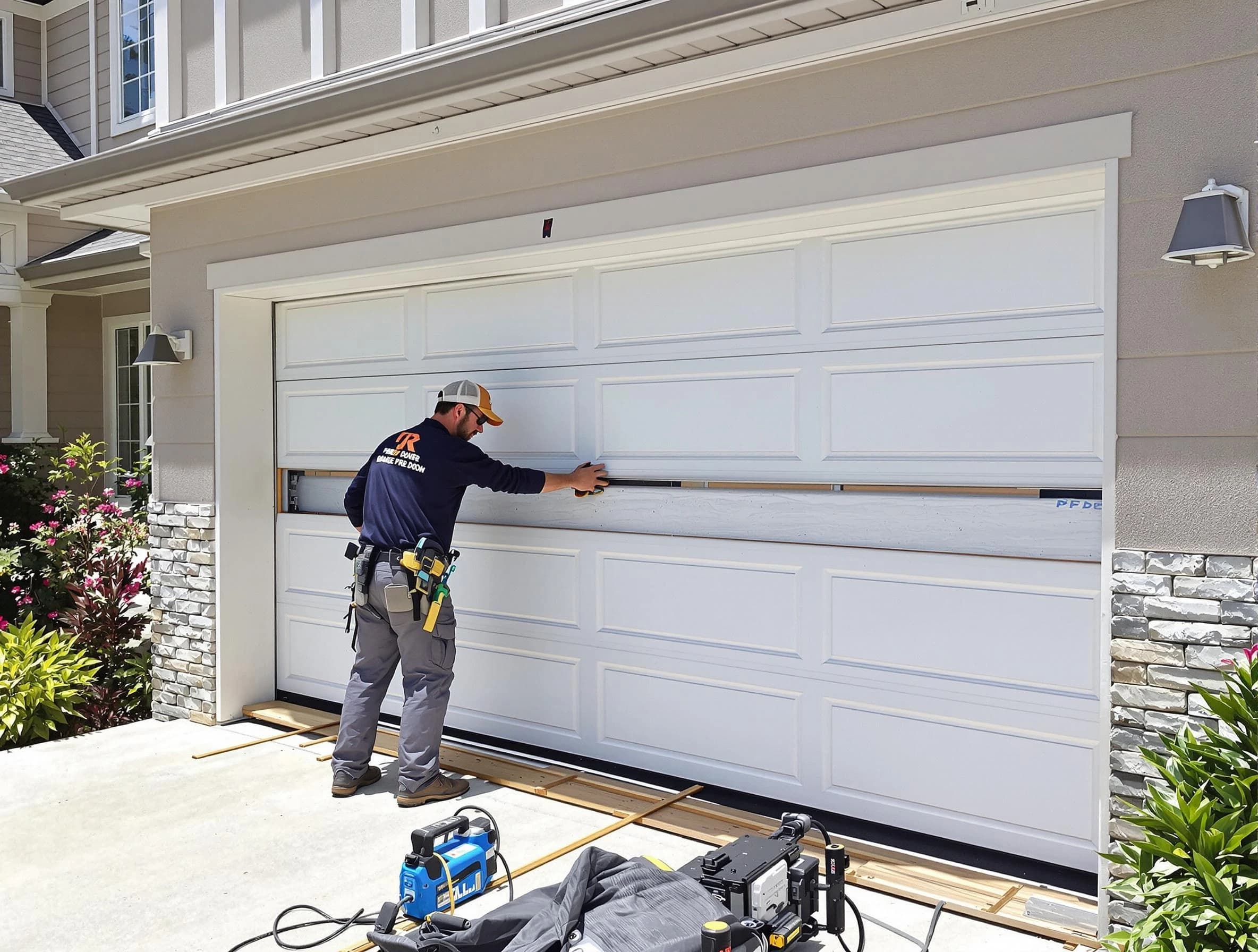 White Oak Garage Door Repair team performing complete garage door replacement at White Oak residence