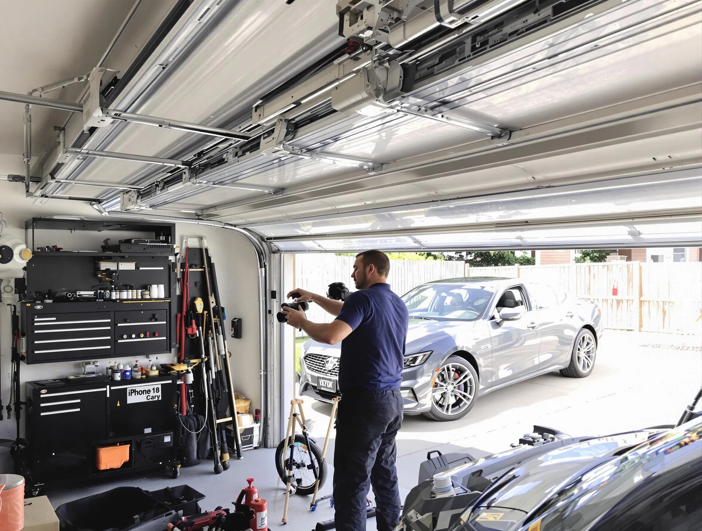 White Oak Garage Door Repair technician fixing noisy garage door in White Oak