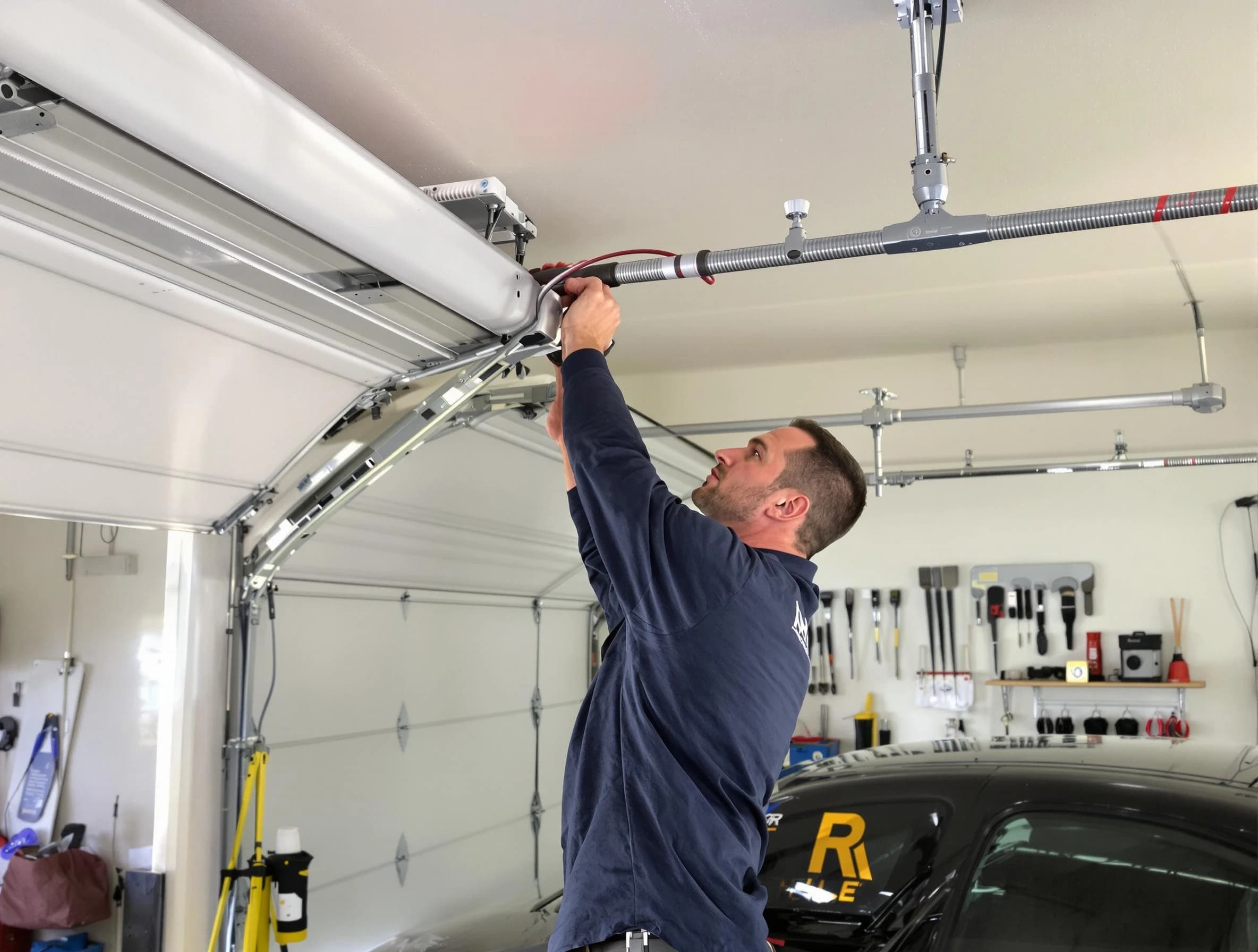 White Oak Garage Door Repair technician performing garage door cable repair in White Oak