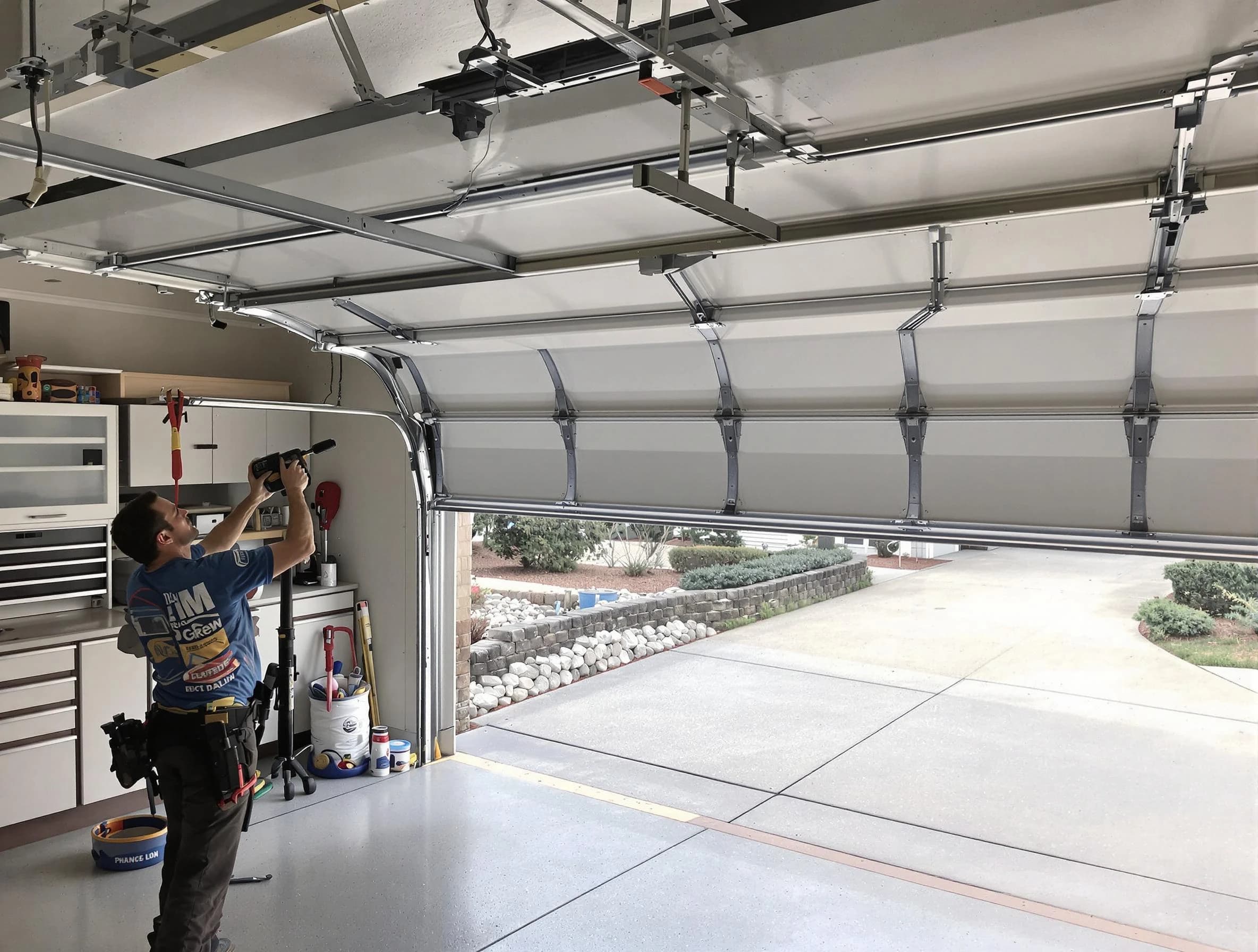 Garage door track repair service by White Oak Garage Door Repair in White Oak