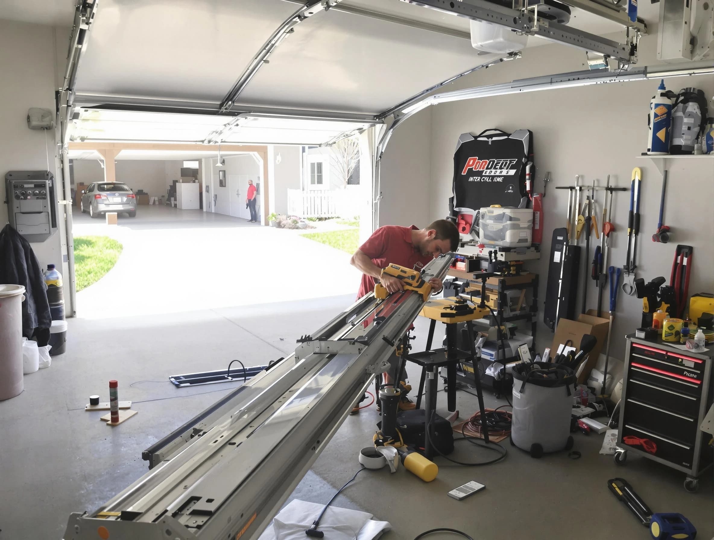White Oak Garage Door Repair expert performing track repair in White Oak