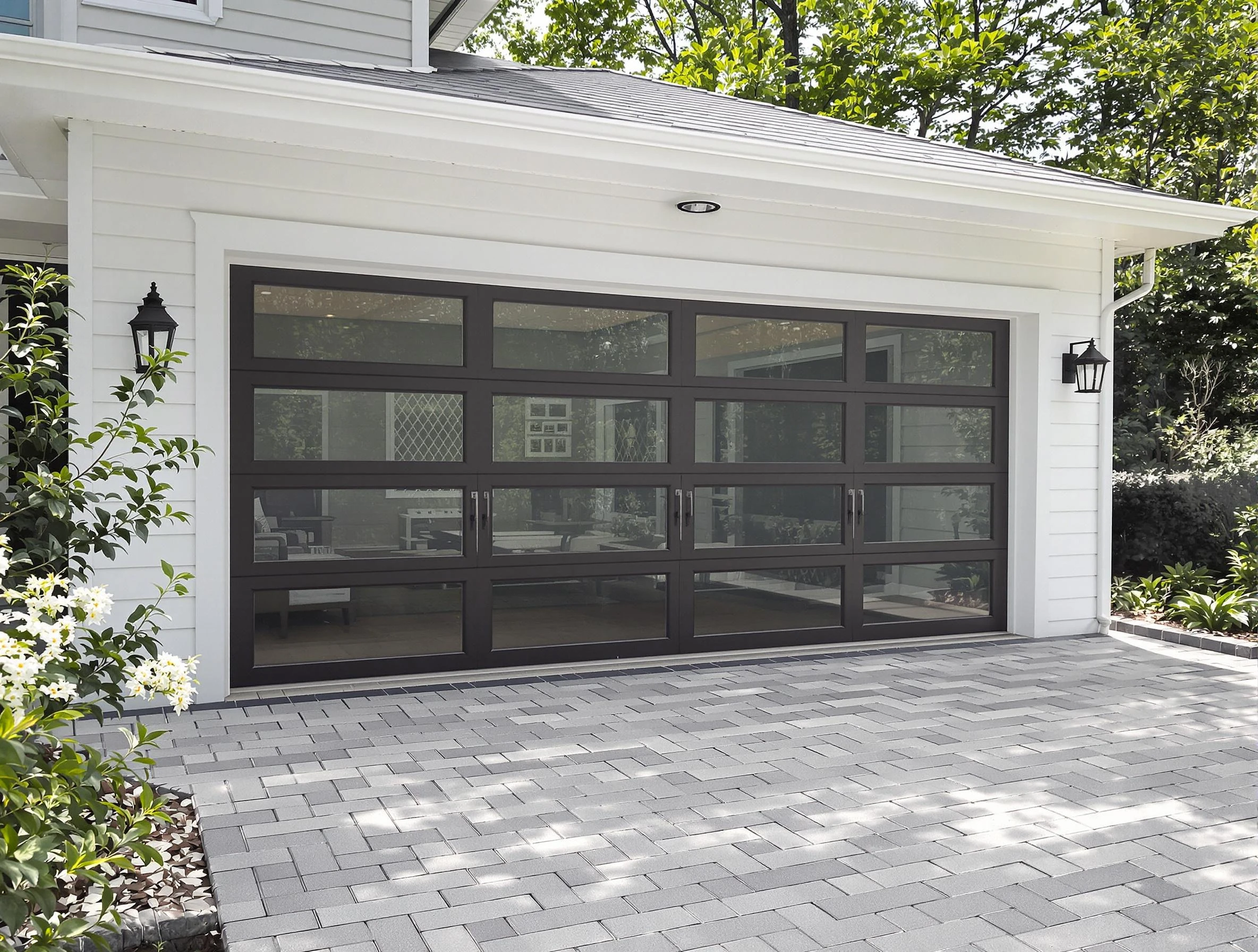 White Oak Garage Door Repair design specialist presenting custom garage door options to White Oak homeowner