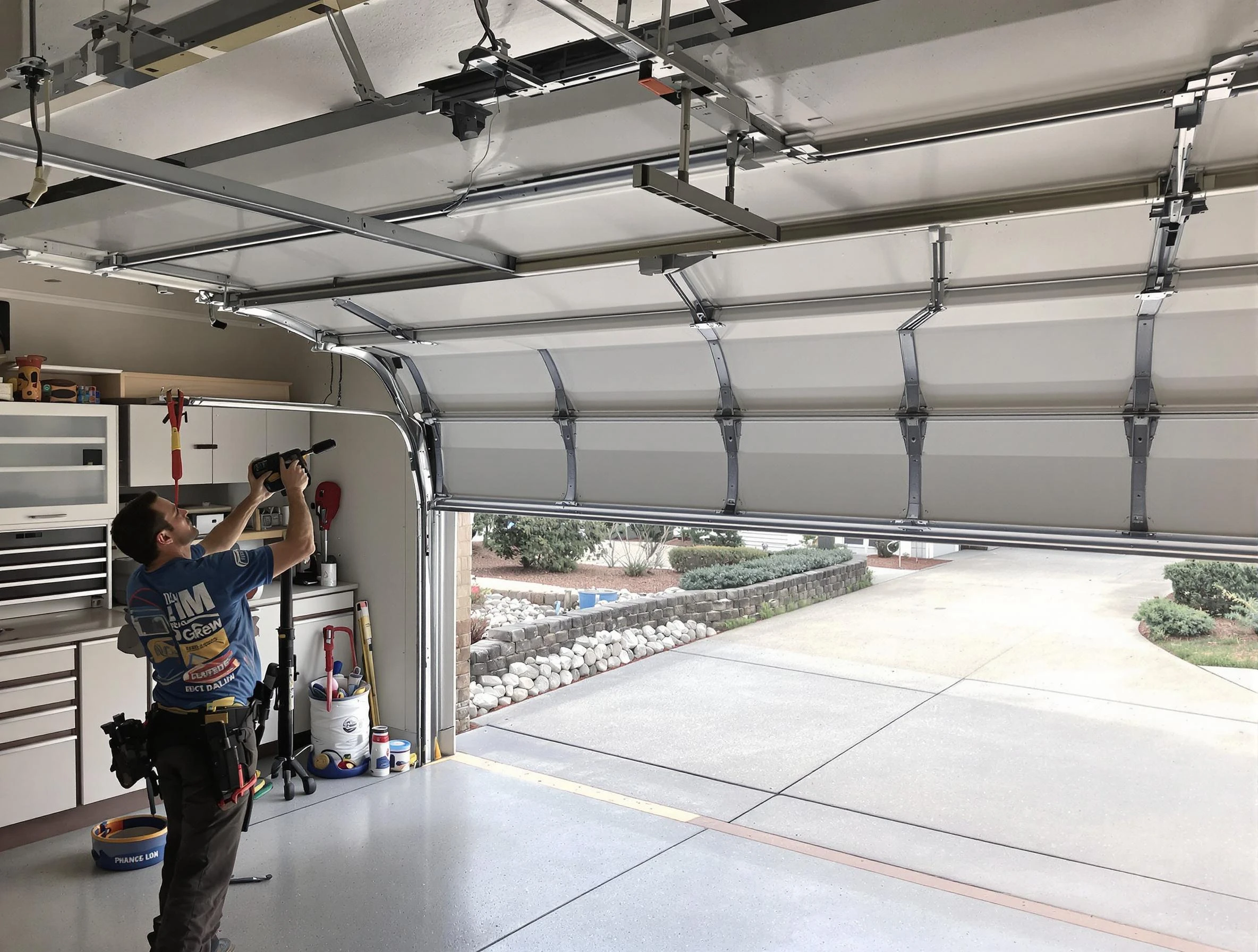Garage door track repair service by White Oak Garage Door Repair in White Oak